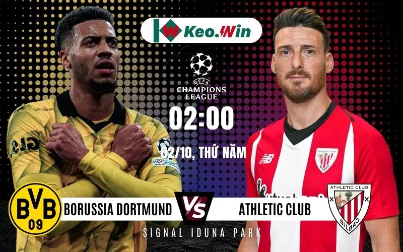 Nhận định Borussia Dortmund vs Athletic Club 2/10/2025 - Thế trận cho chủ nhà
