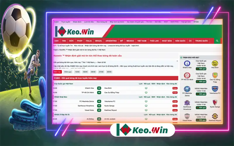 Giới thiệu KeoWin - Xem kết quả bóng đá, lịch thi đấu, bảng xếp hạng hn