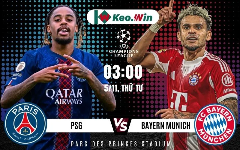 PSG vs Bayern Munich là màn so tài cân tài cân sức tại vòng bảng Champions League 2025/2026