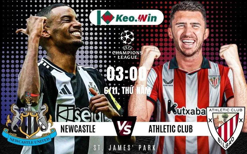 Newcastle vs Athletic Club trong khuôn khổ vòng bảng Champions League 2025/2026